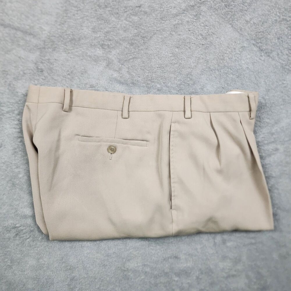 Lauren Ralph Lauren Dress Pants 38x30 Beige Pleated Front Classic Fit Mens